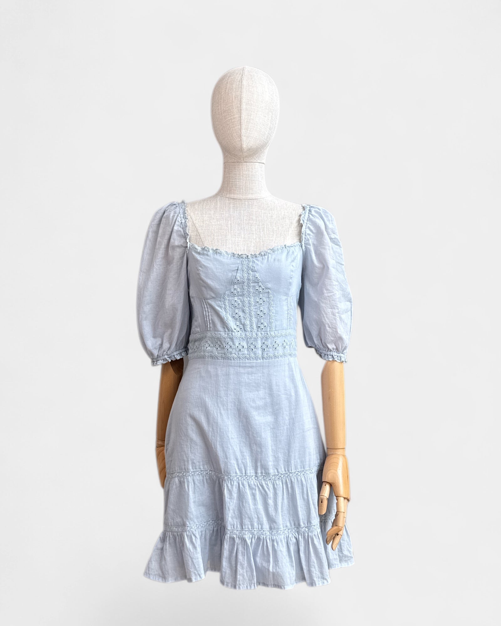 Reformation Puff Sleeve Cotton Dress, 6