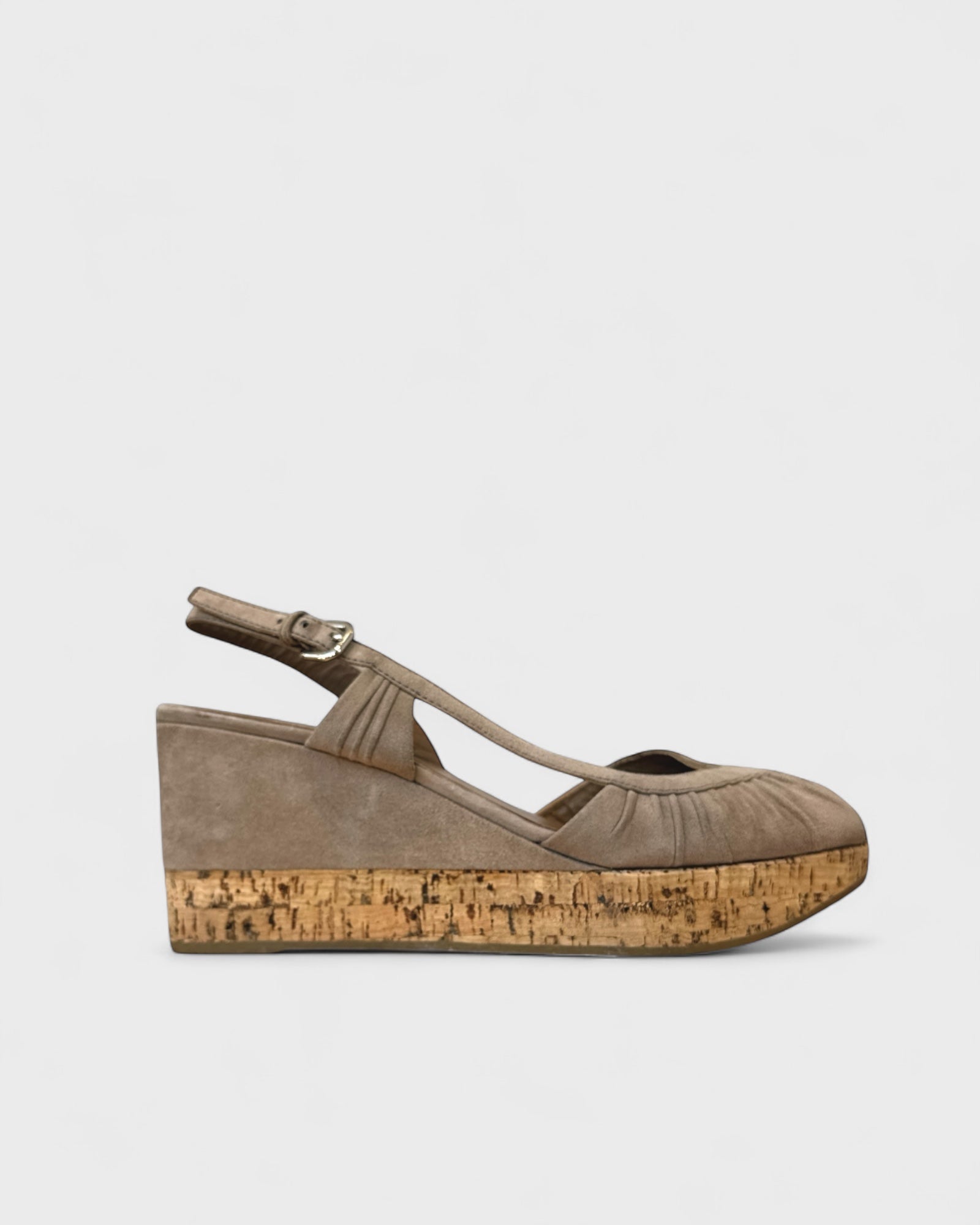 Suede wedge sandals - Prada - 38