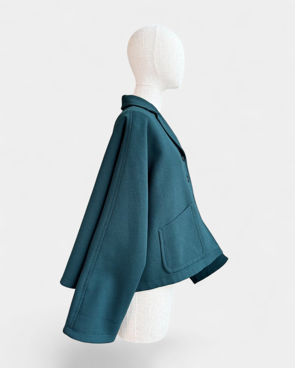 Dark green crepe jacket, S Liviana Conti