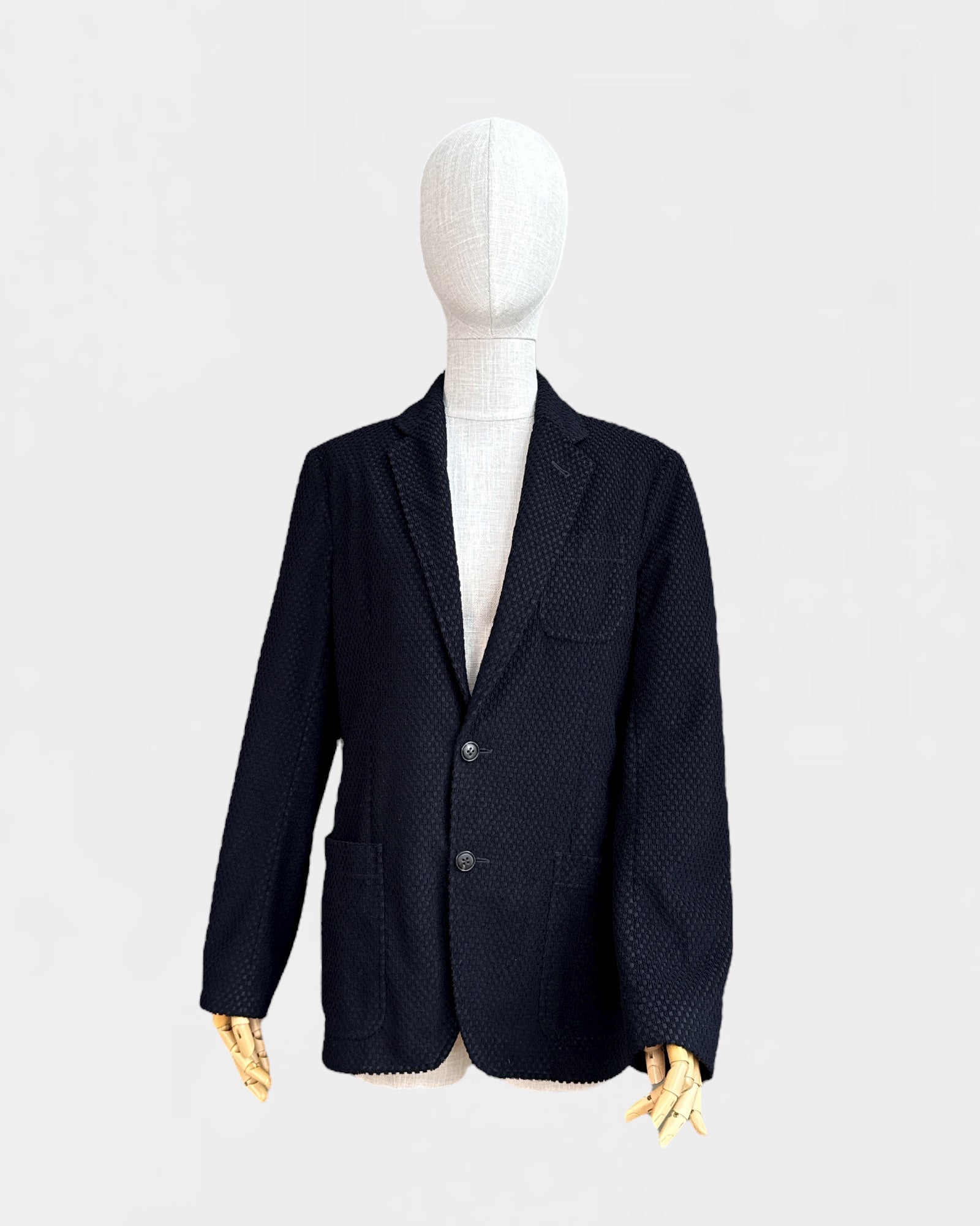 Black textured polka dot blazer Armani