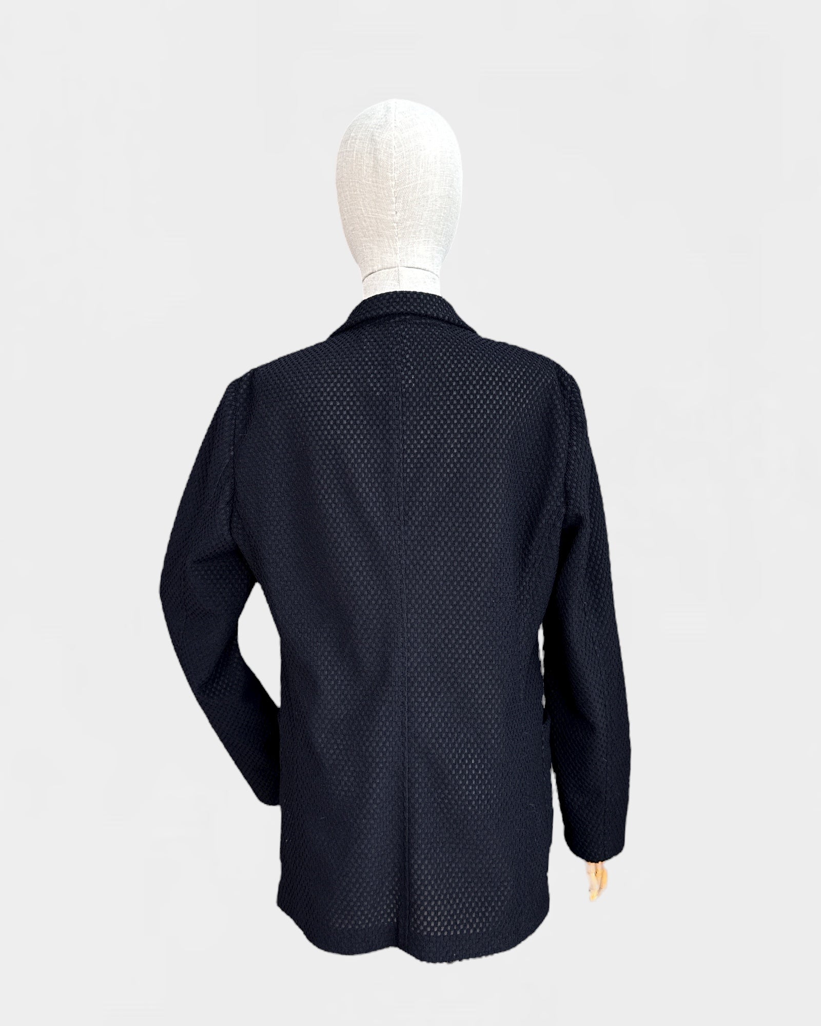 Black textured polka dot blazer Armani