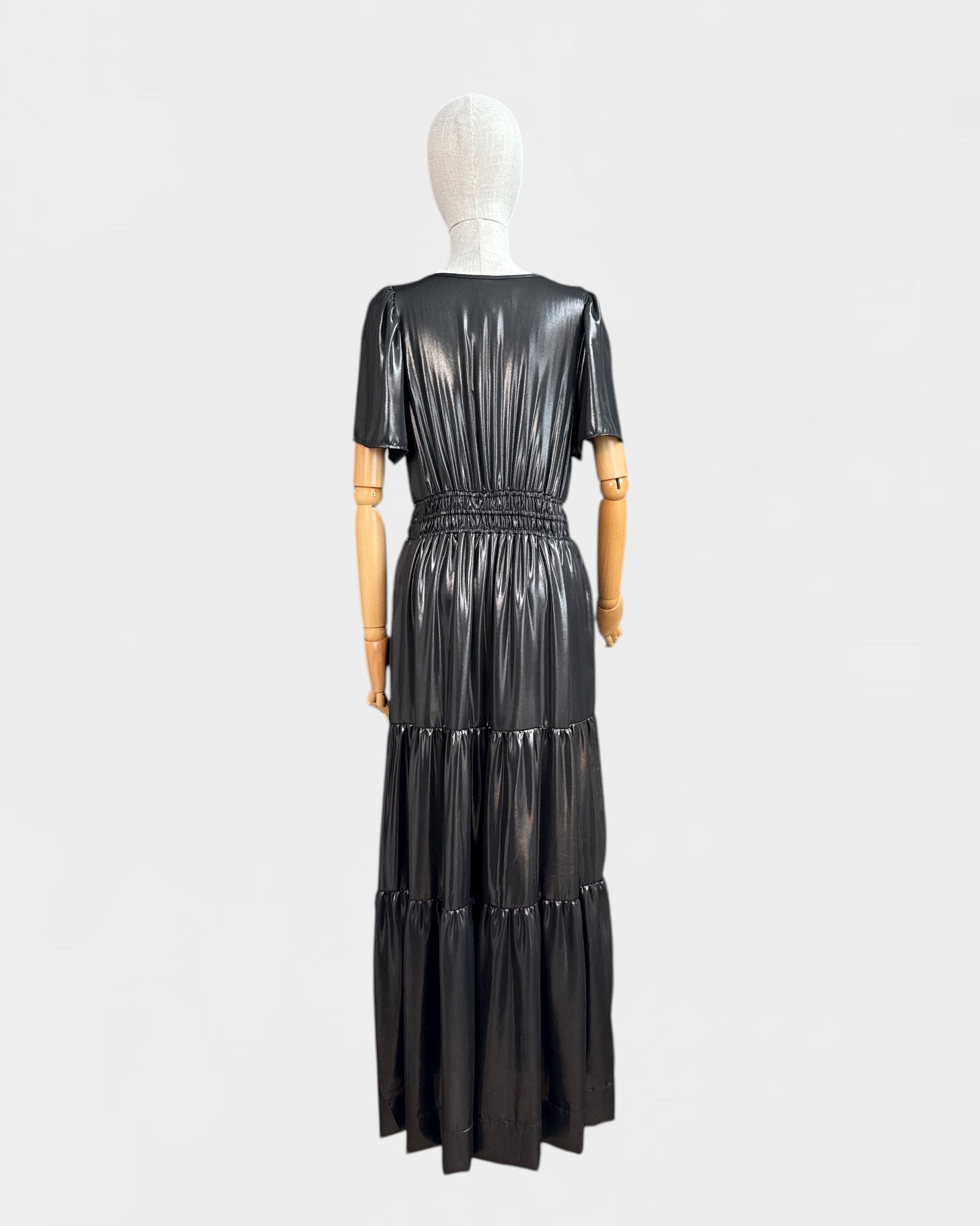 Anthracite lamé dress from Anthropologie, size M