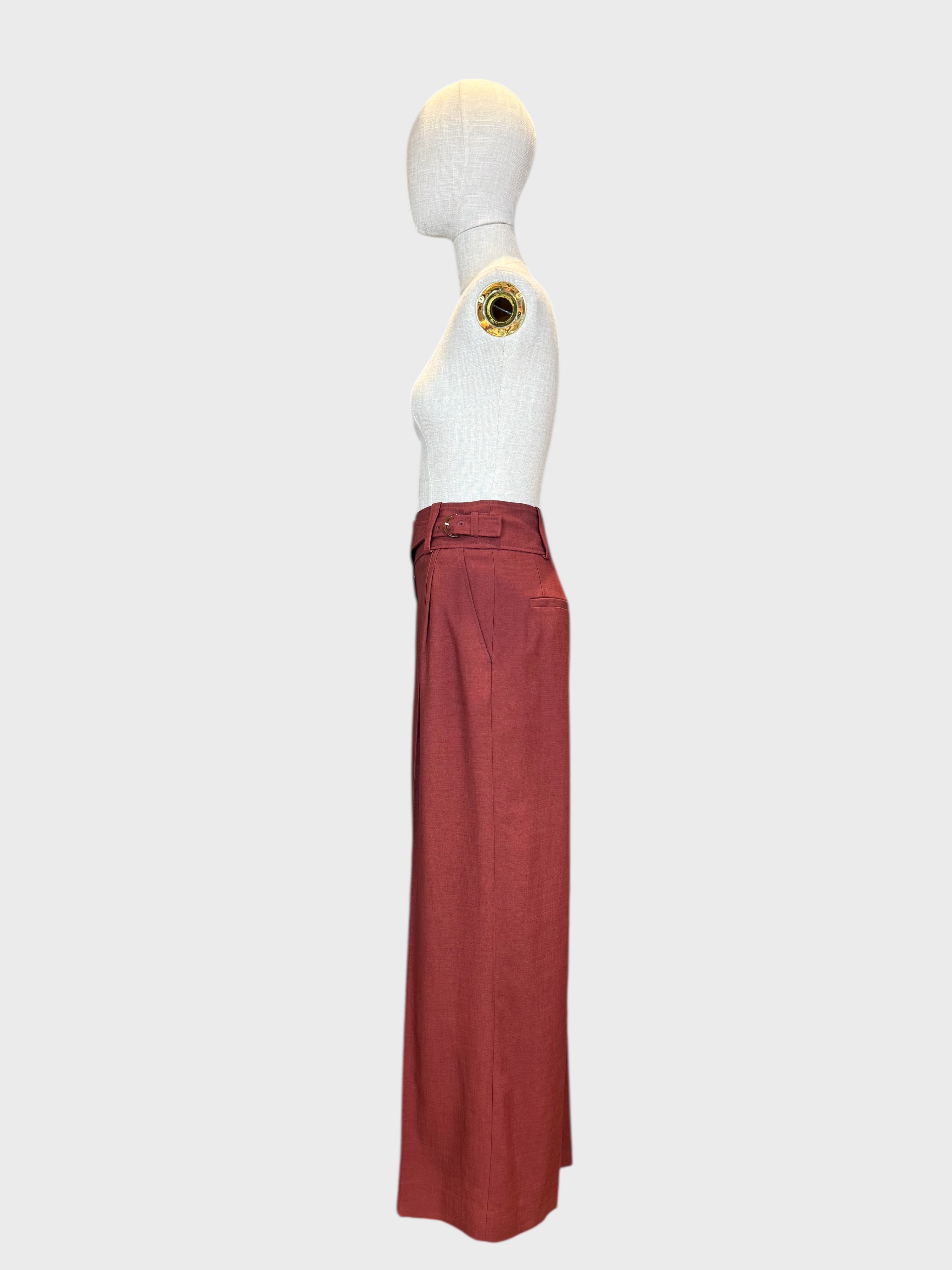 Sézane burnt orange belted trousers, size 38