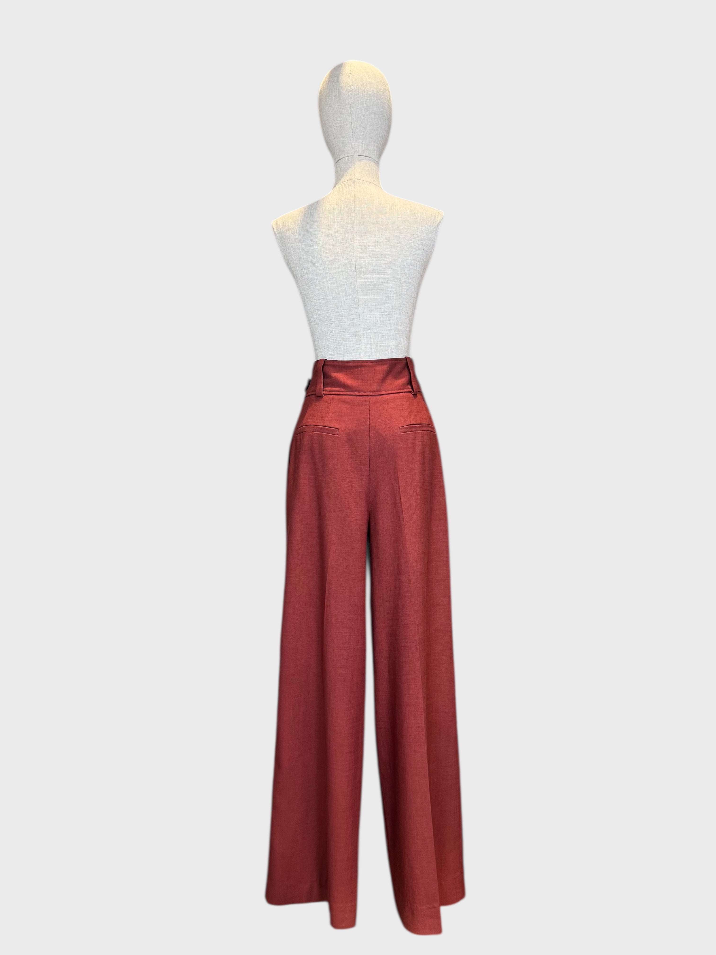 Sézane burnt orange belted trousers, size 38