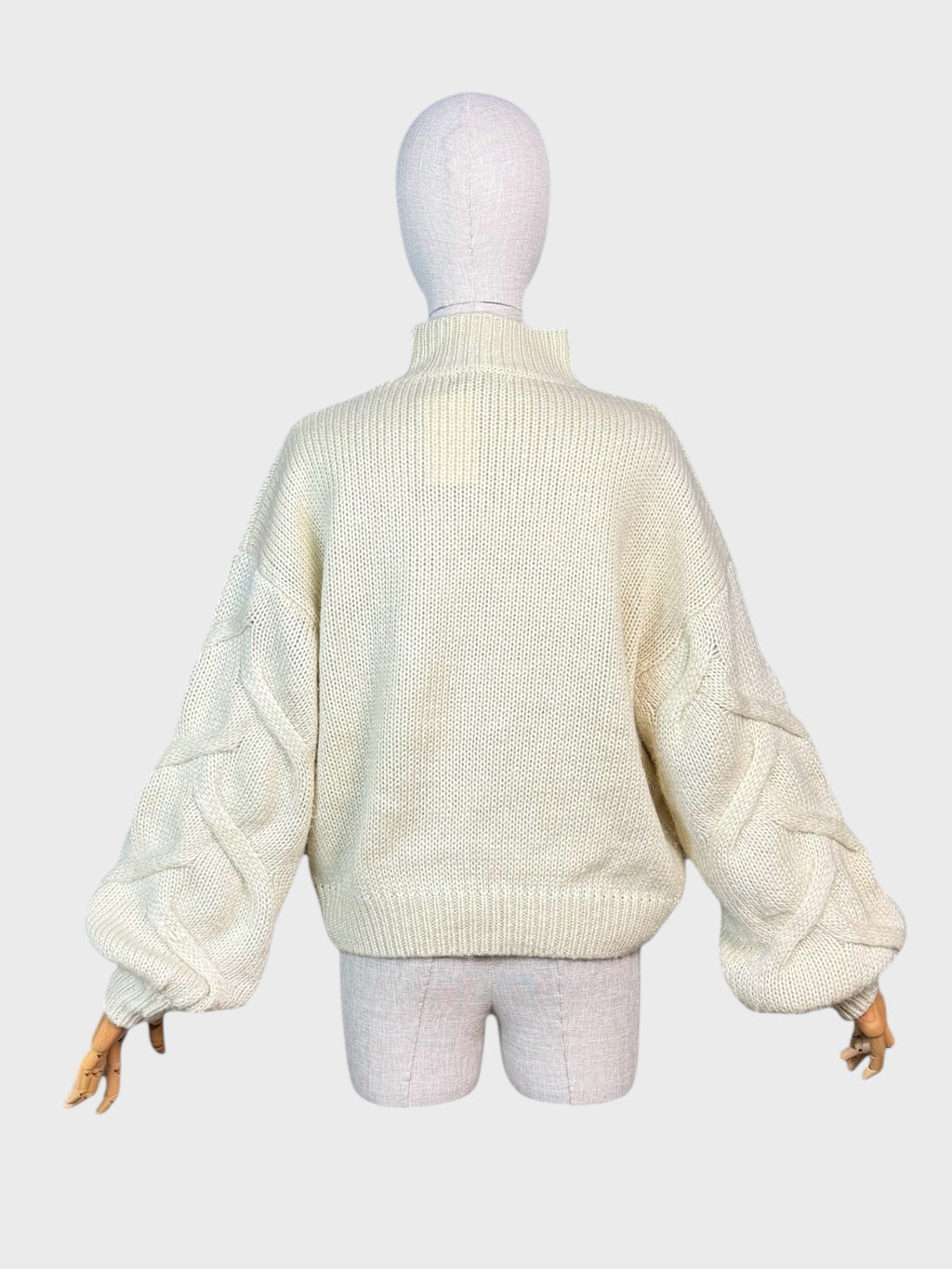 Cream French Knit Sweater, M/L