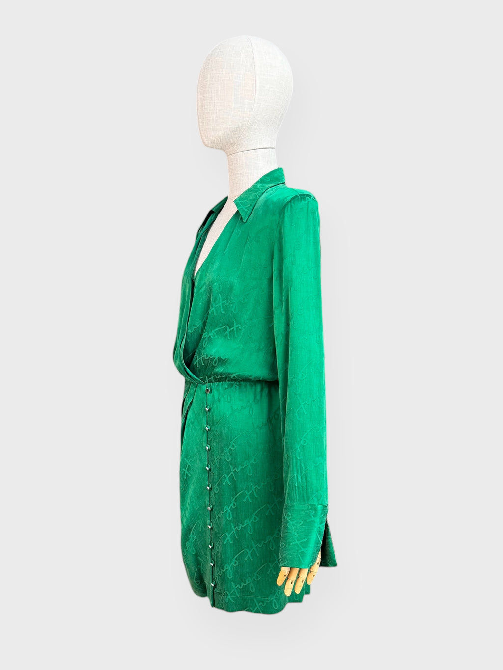 Hugo Boss green wrap dress, size 10