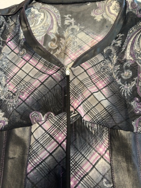 Haut mesh motifs Gris mauve  , L