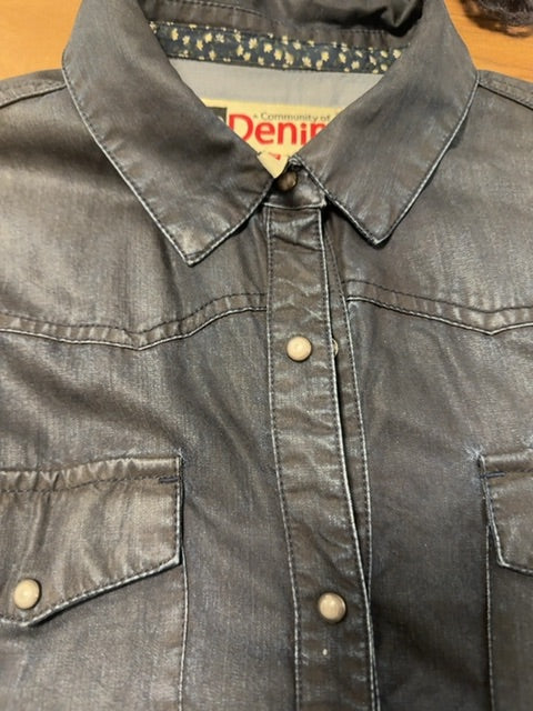Dark Blue Community of Denim Tencel Shirt, M