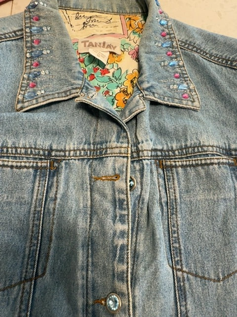 Veste jeans gem Bleue Tan Jay , 14