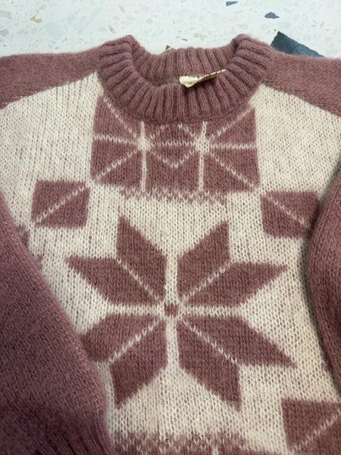 Pull laine flocons Rose beige Alafoss , S