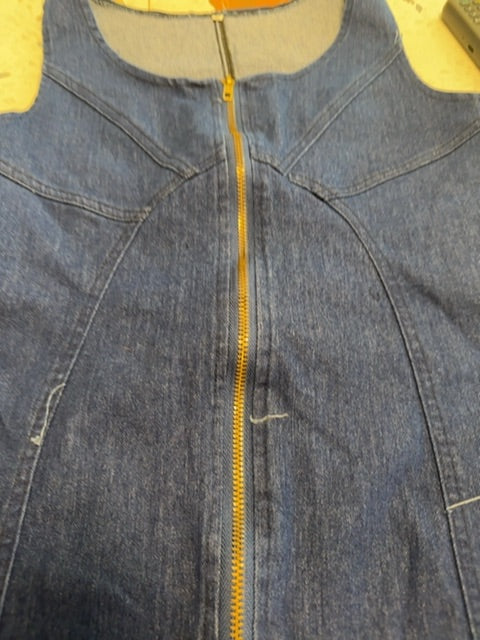 Robe denim zip Bleue  , M