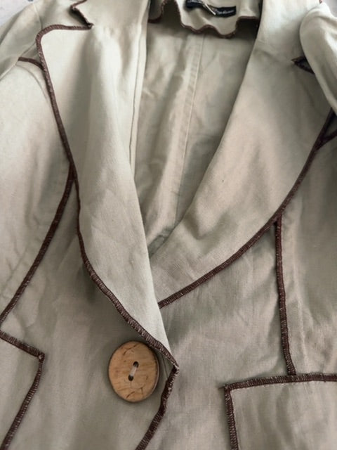 Michelle &amp; Stephanie Beige Quilted Jacket, M