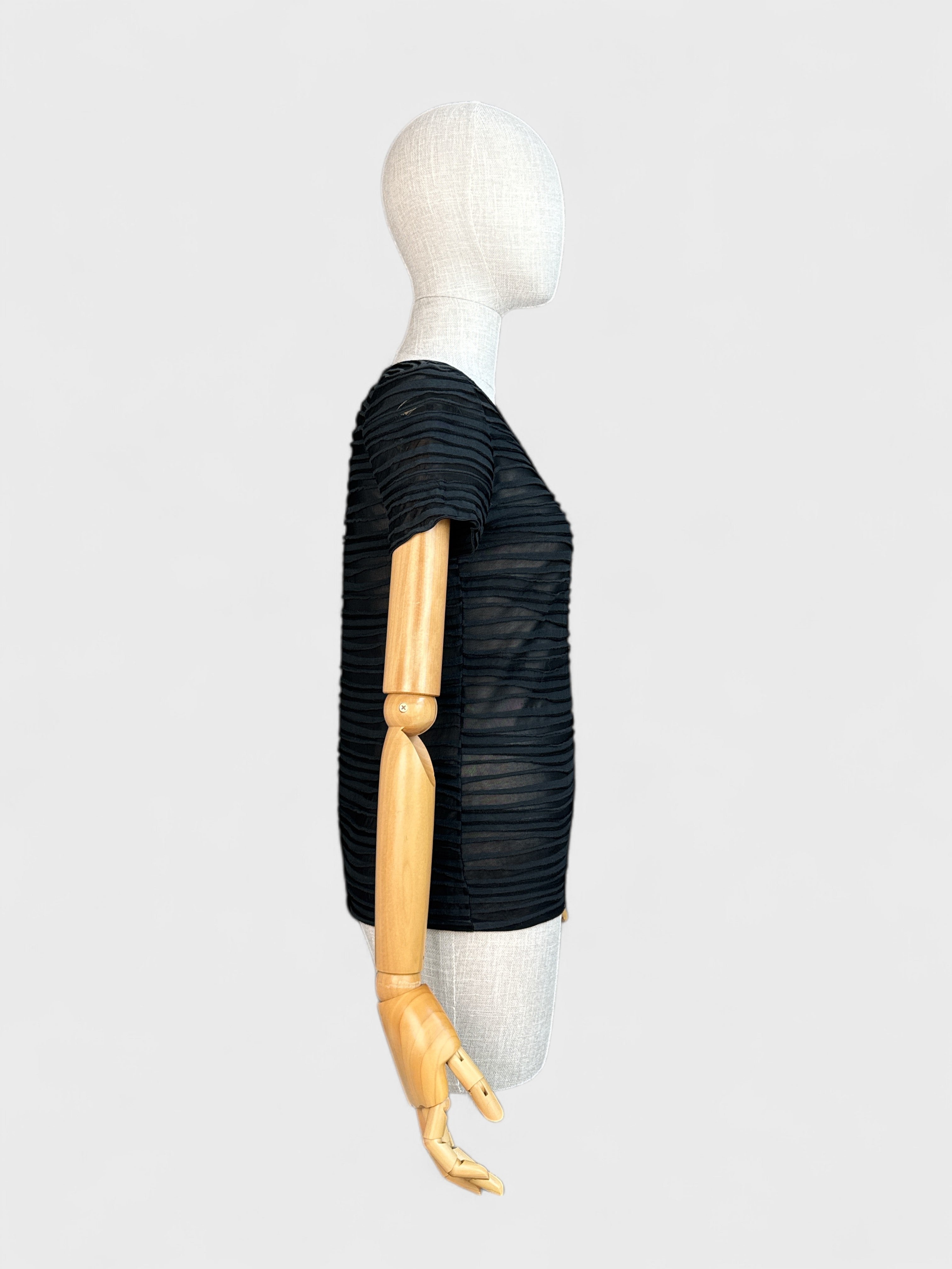 Armani Collezioni textured black T-shirt, size 4