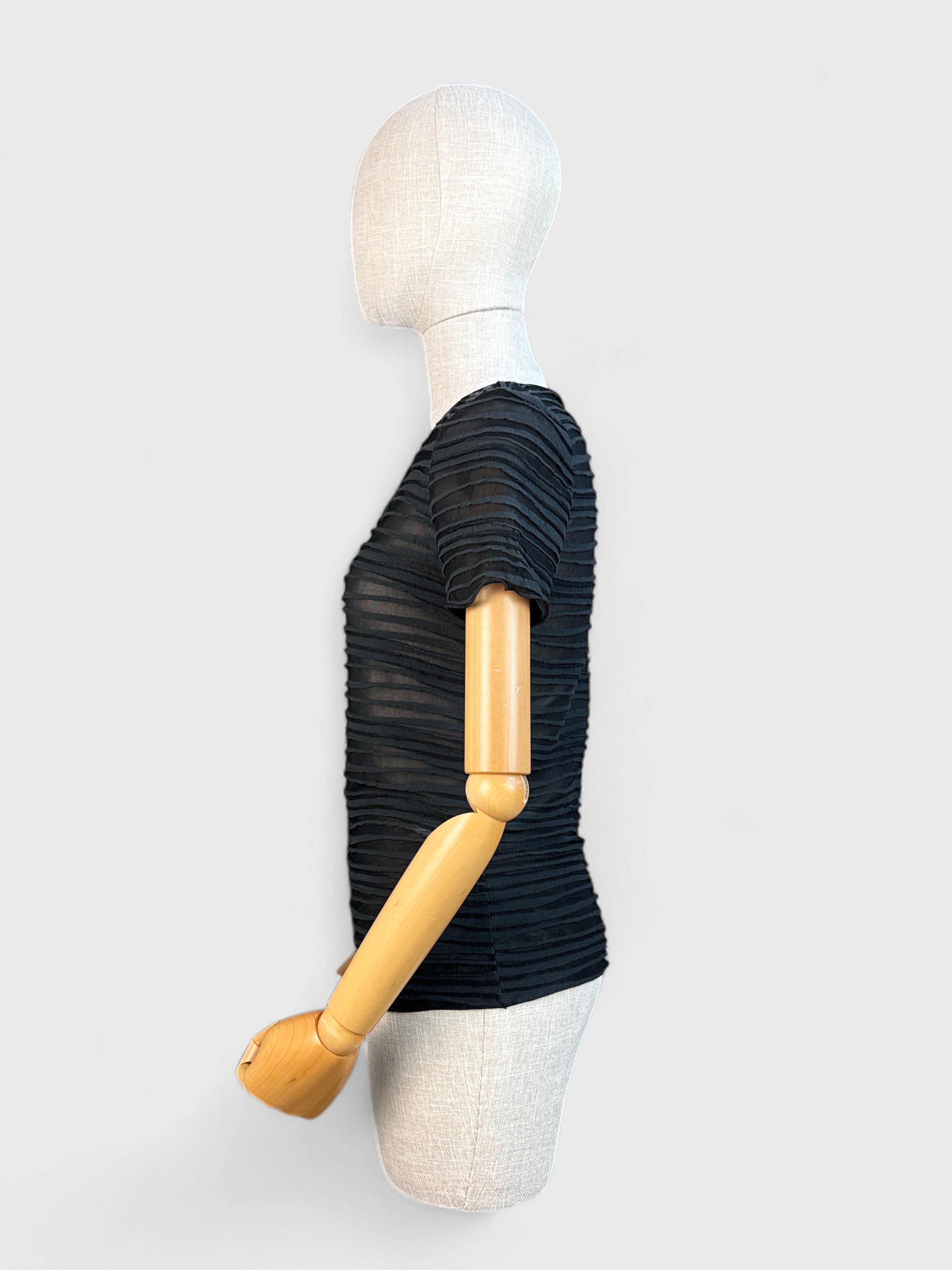 Armani Collezioni textured black T-shirt, size 4