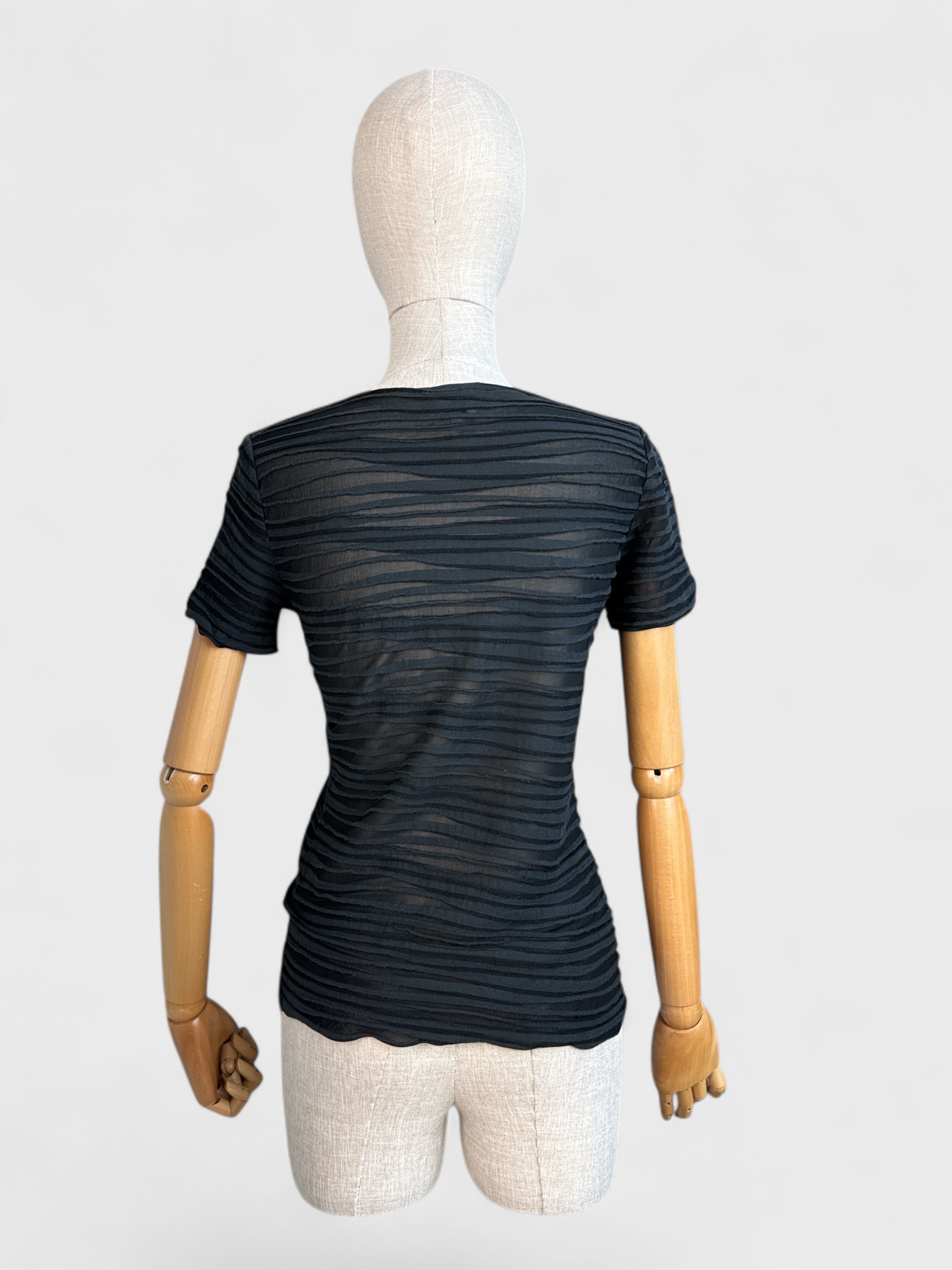 Armani Collezioni textured black T-shirt, size 4