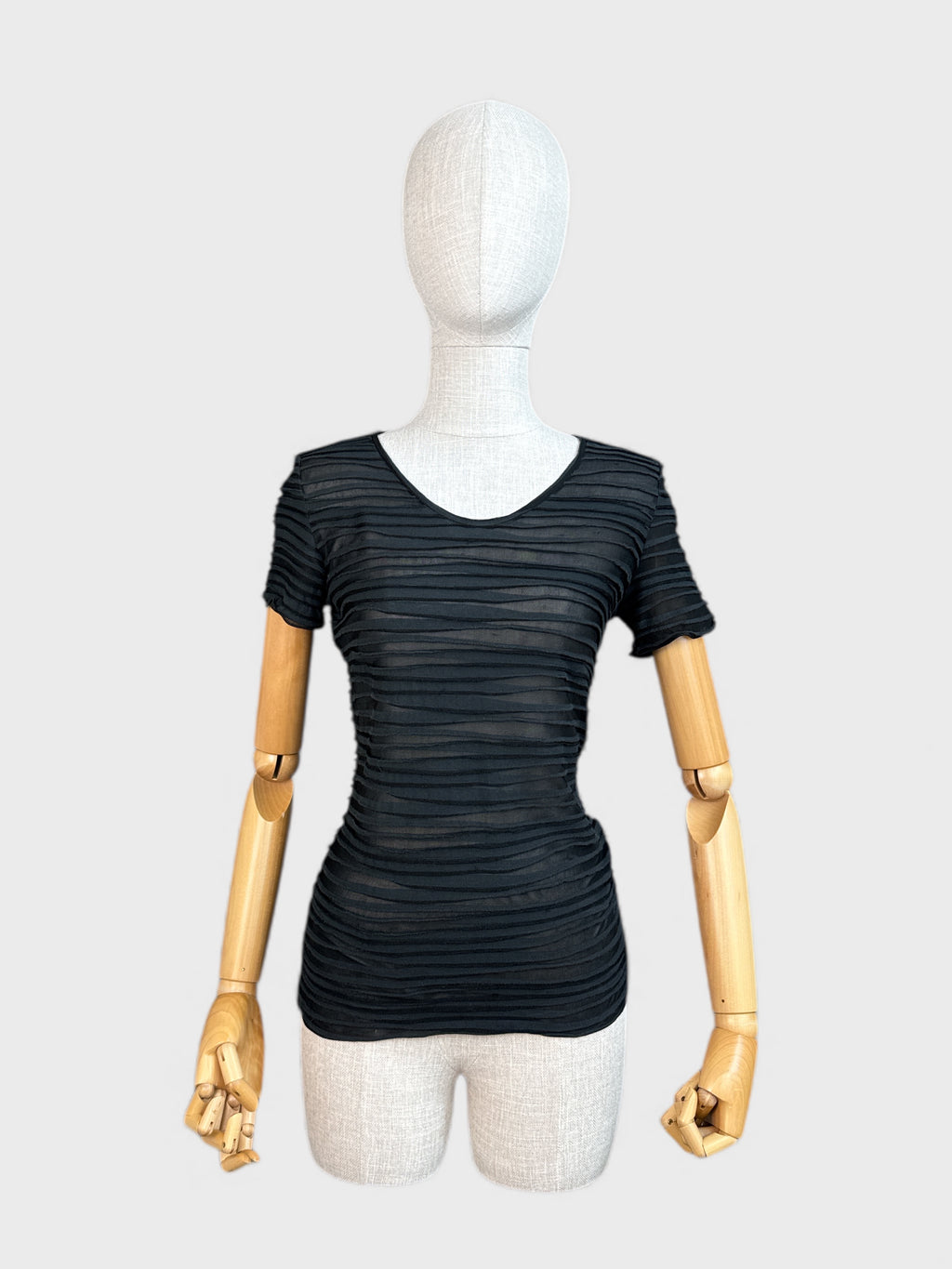 Armani Collezioni textured black T-shirt, size 4