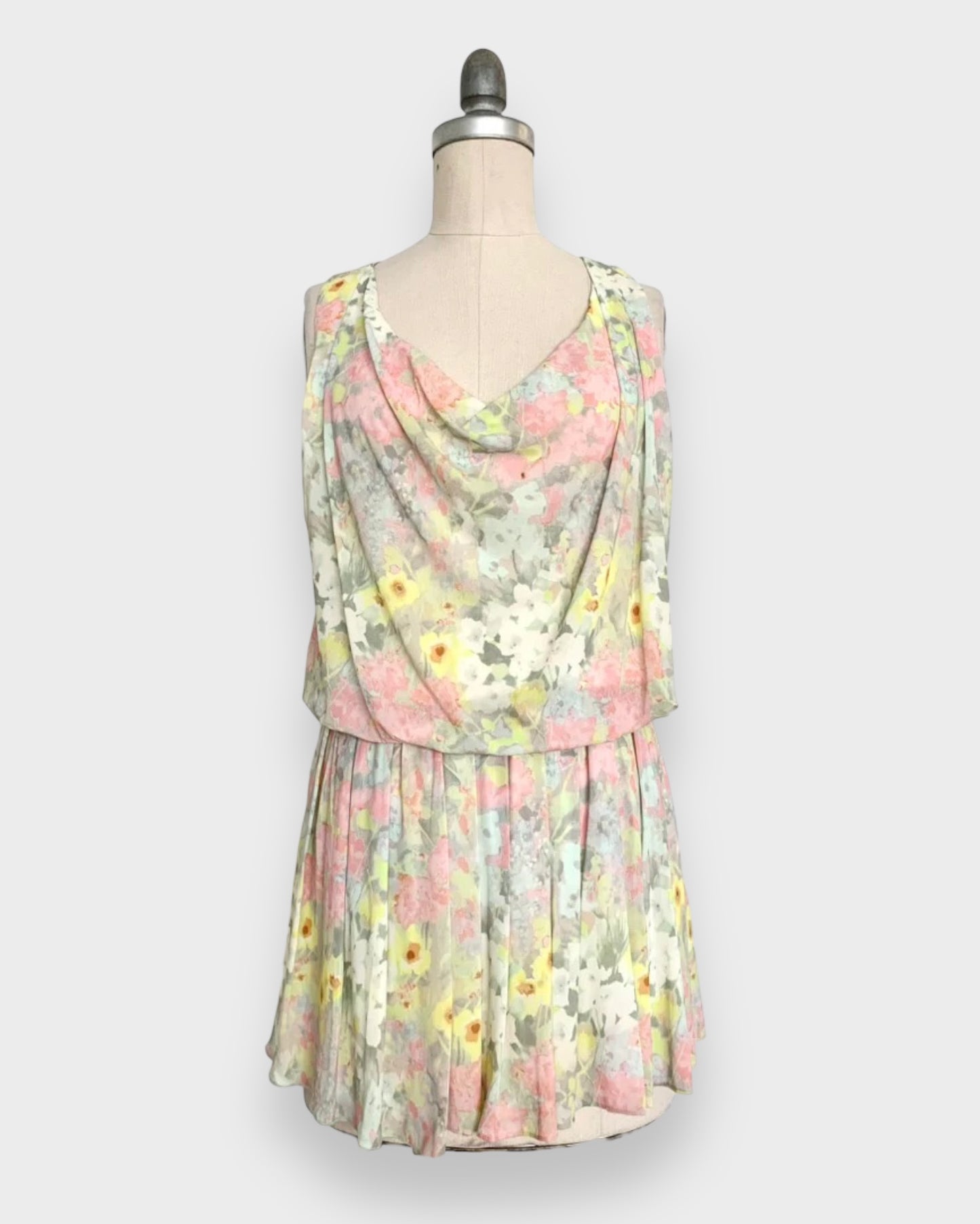 Alice and Olivia pink/green floral print dress